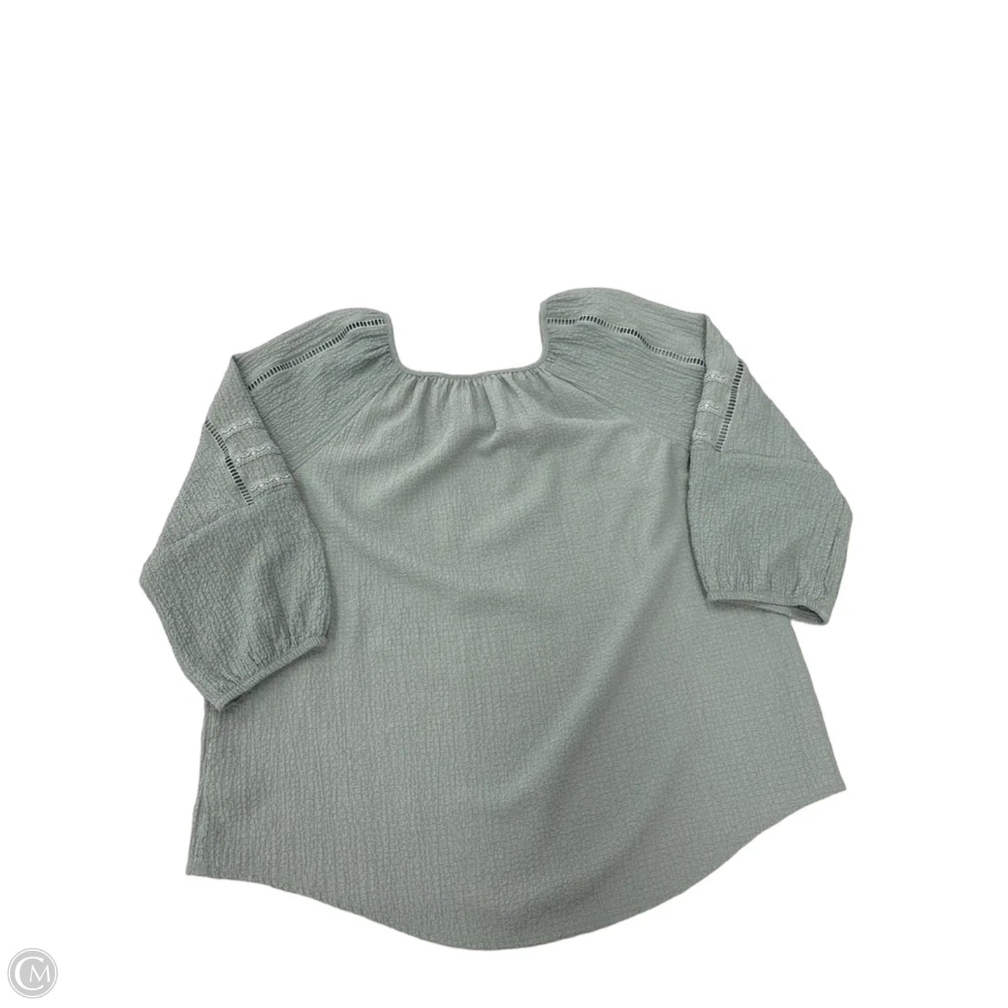 Top 3/4 Sleeve By Ab Studio In Green, Size: L