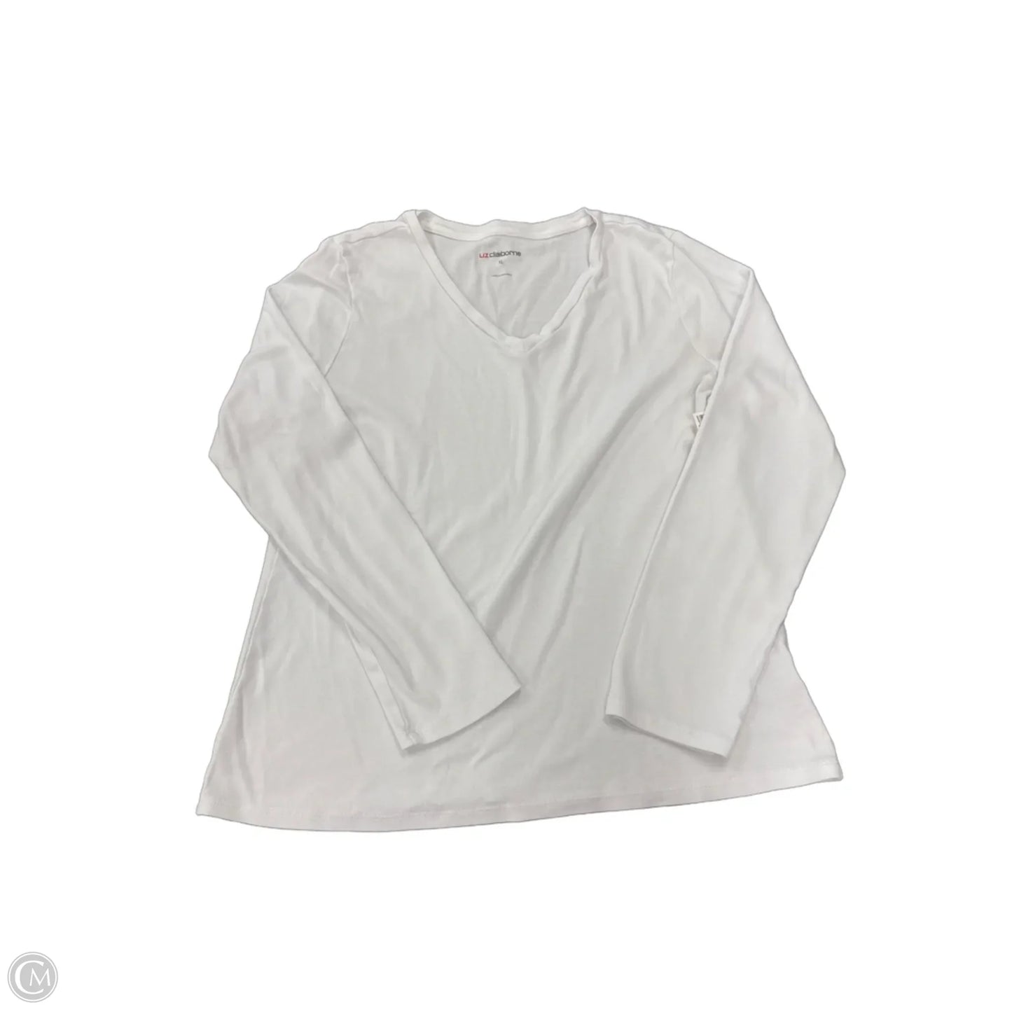 Top Long Sleeve Basic By Liz Claiborne In White, Size: Xl
