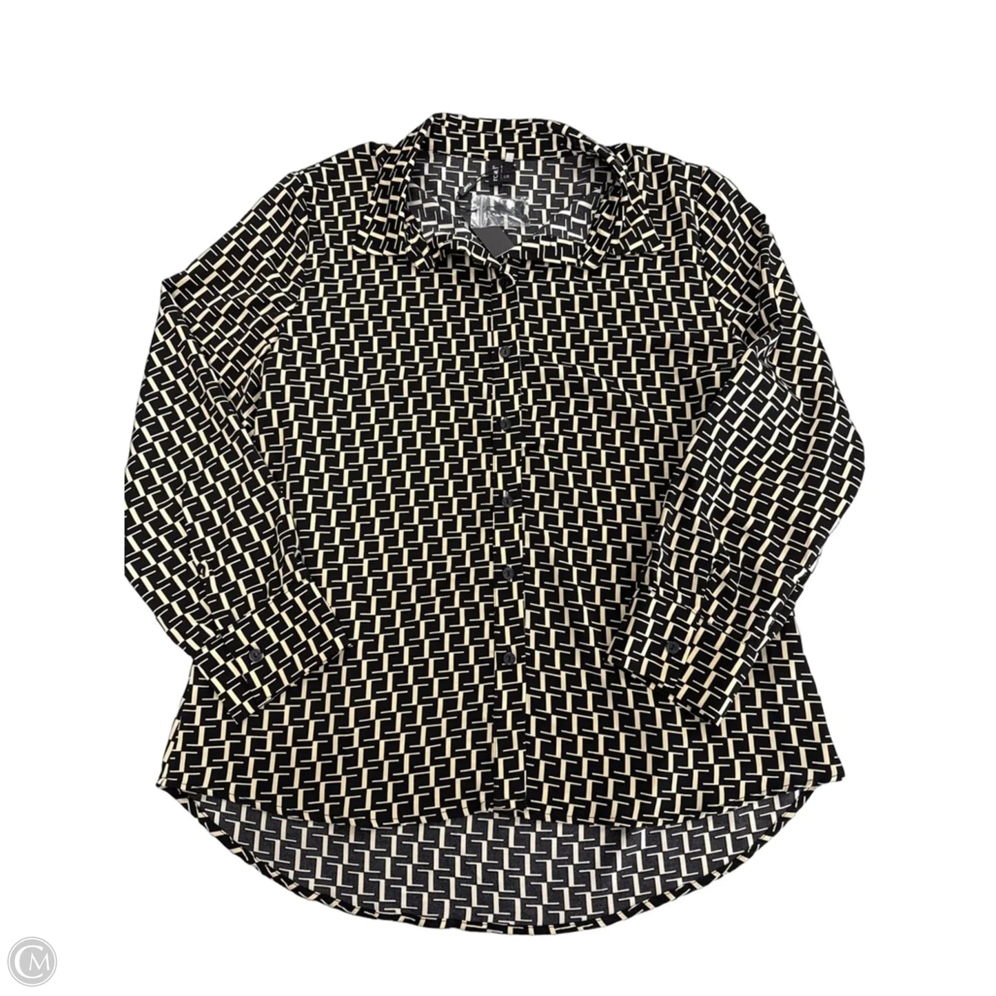 Top Long Sleeve By Cmc In Geometric Pattern, Size: L