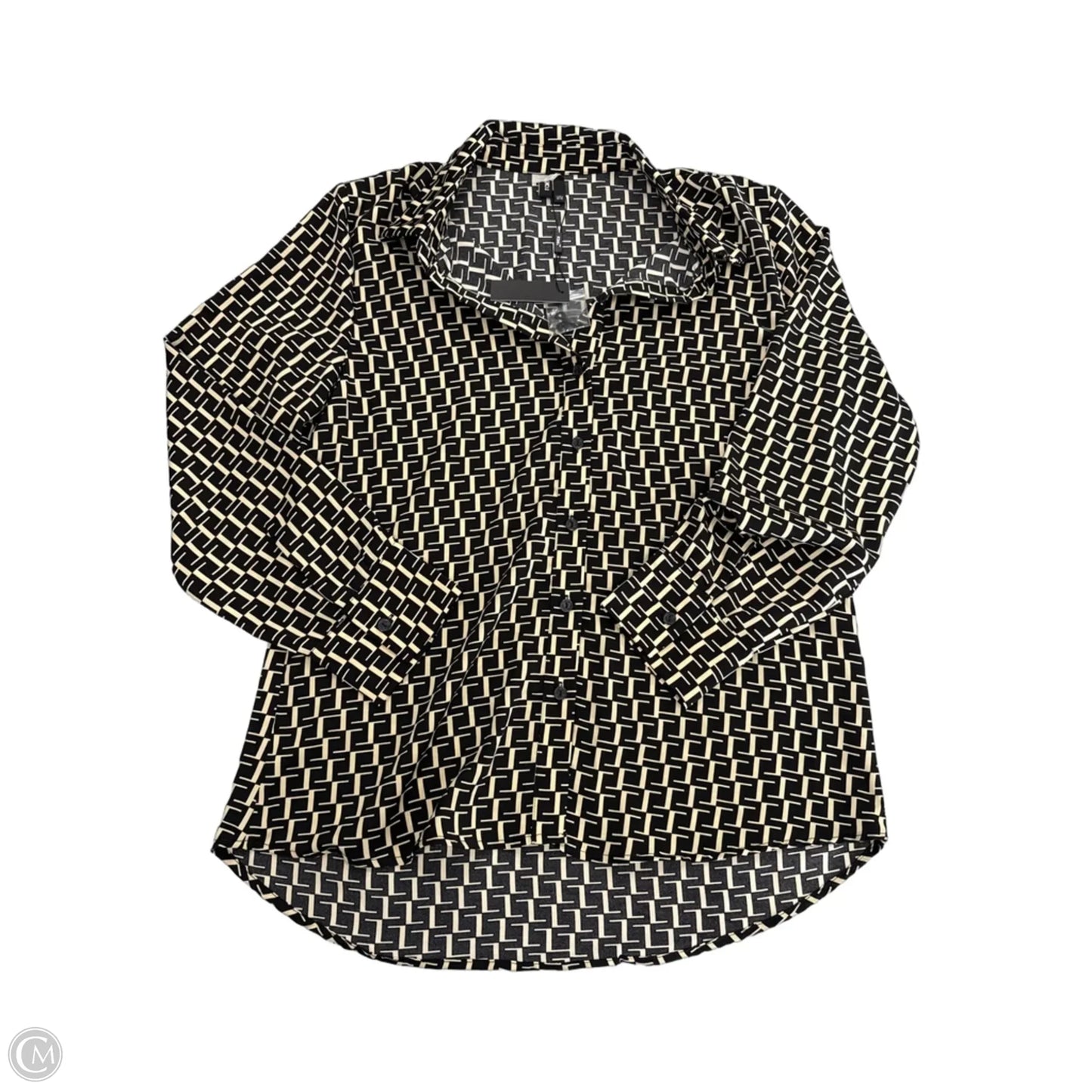 Top Long Sleeve By Cmc In Geometric Pattern, Size: M