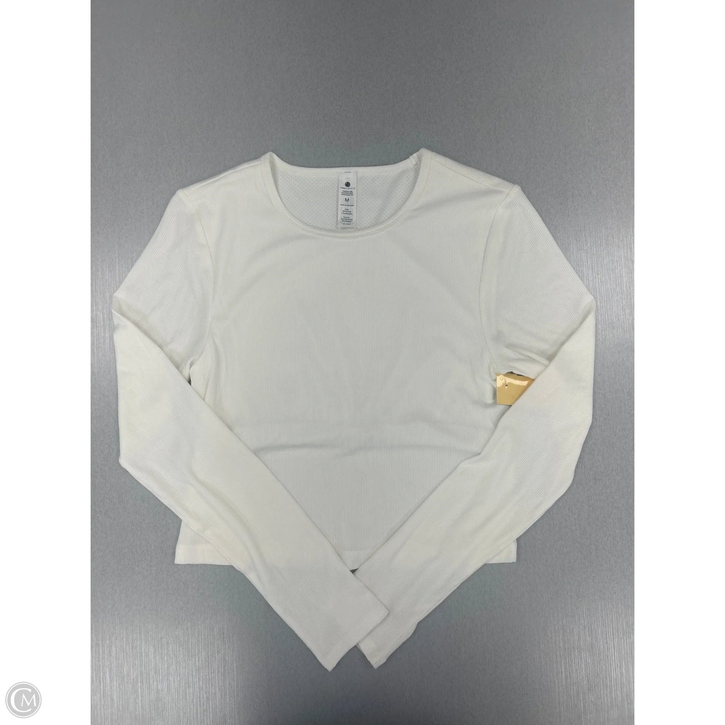 Athletic Top Long Sleeve Crewneck By Yogalicious In White, Size: M