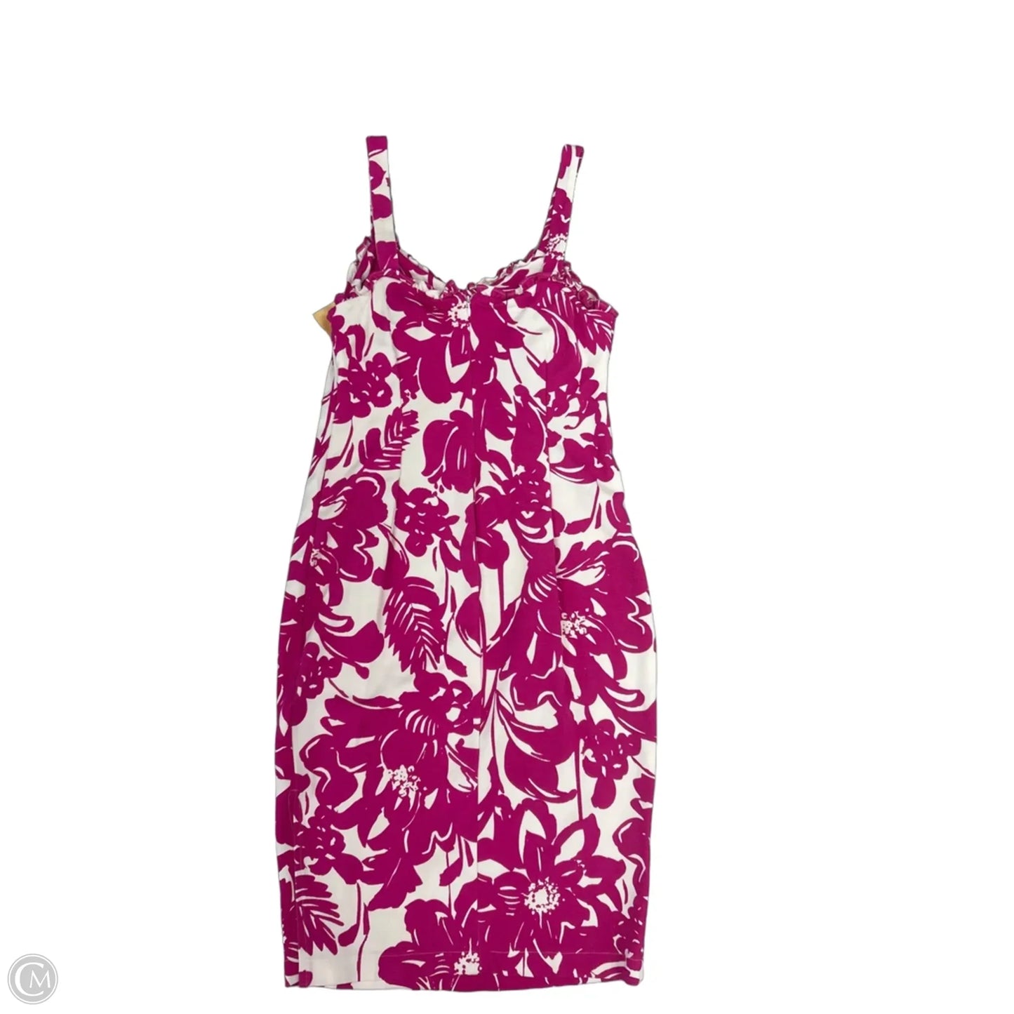 Dress Casual Short By Trina By Trina Turk In Pink & White, Size: M