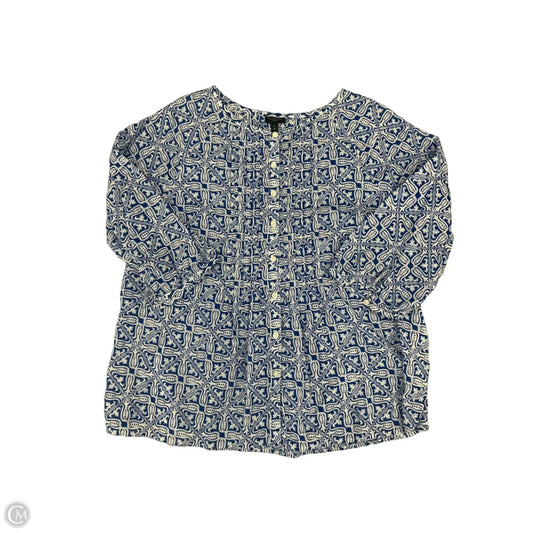 Top Short Sleeve By Talbots In Geometric Pattern, Size: Lp