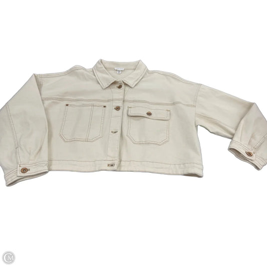 Jacket Denim By Tribal In Cream, Size: Xl