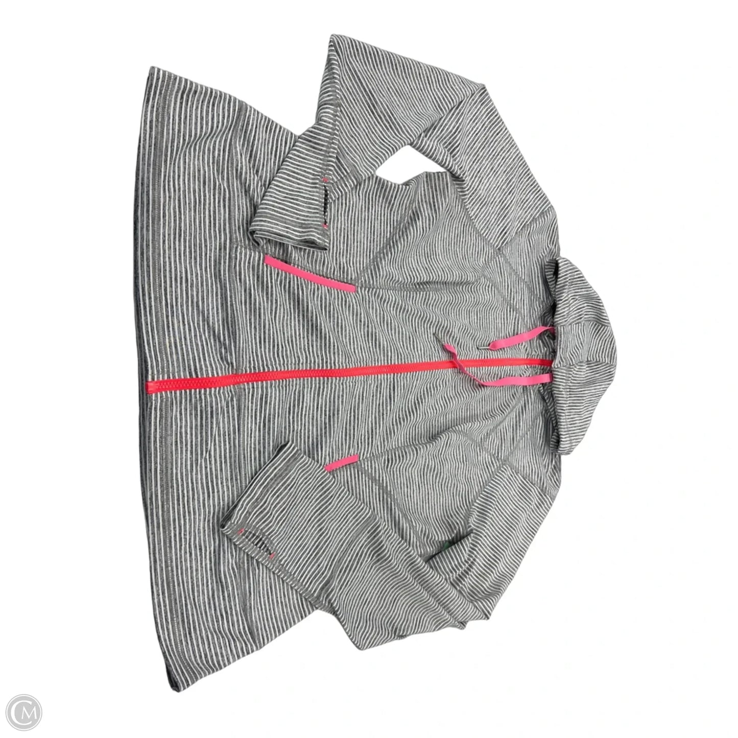 Athletic Top Long Sleeve Hoodie By Lukka In Grey & White, Size: Xxl