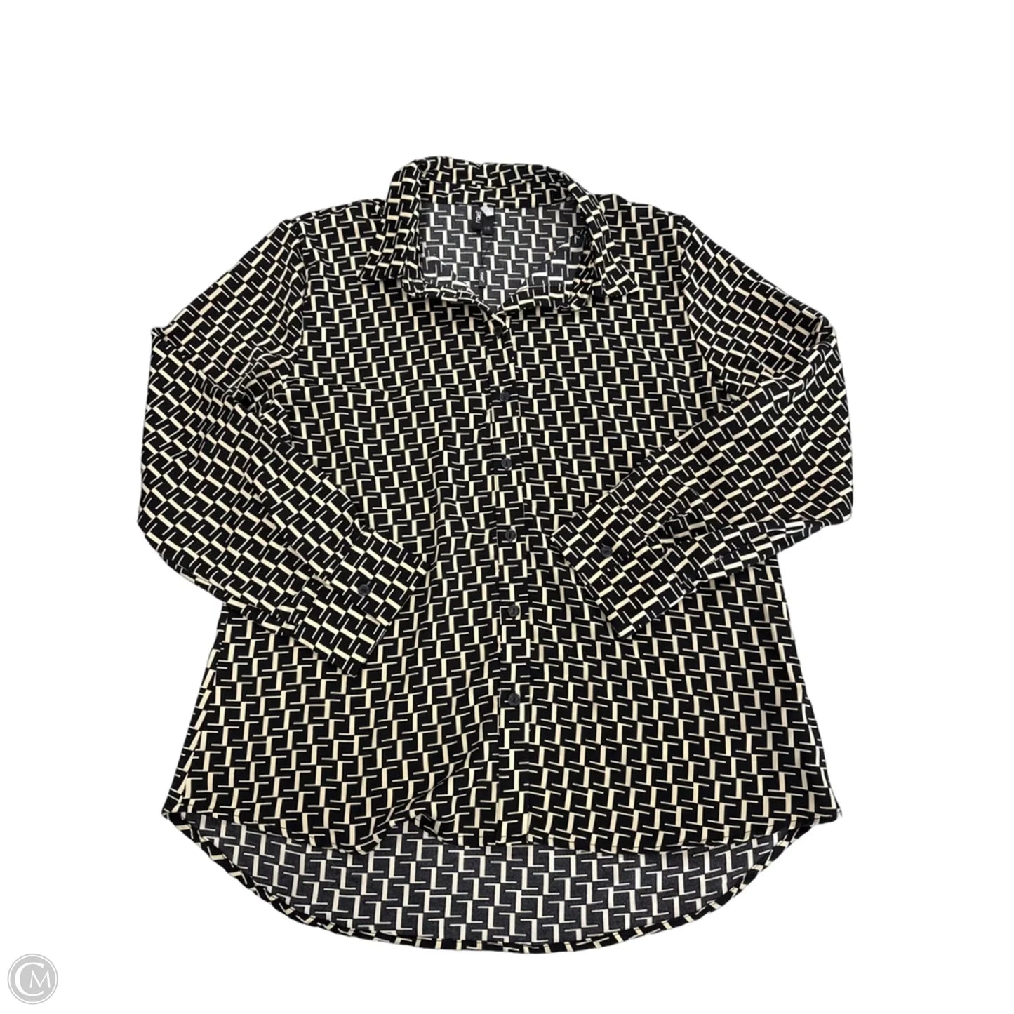 Top Long Sleeve By Cmc In Geometric Pattern, Size: L