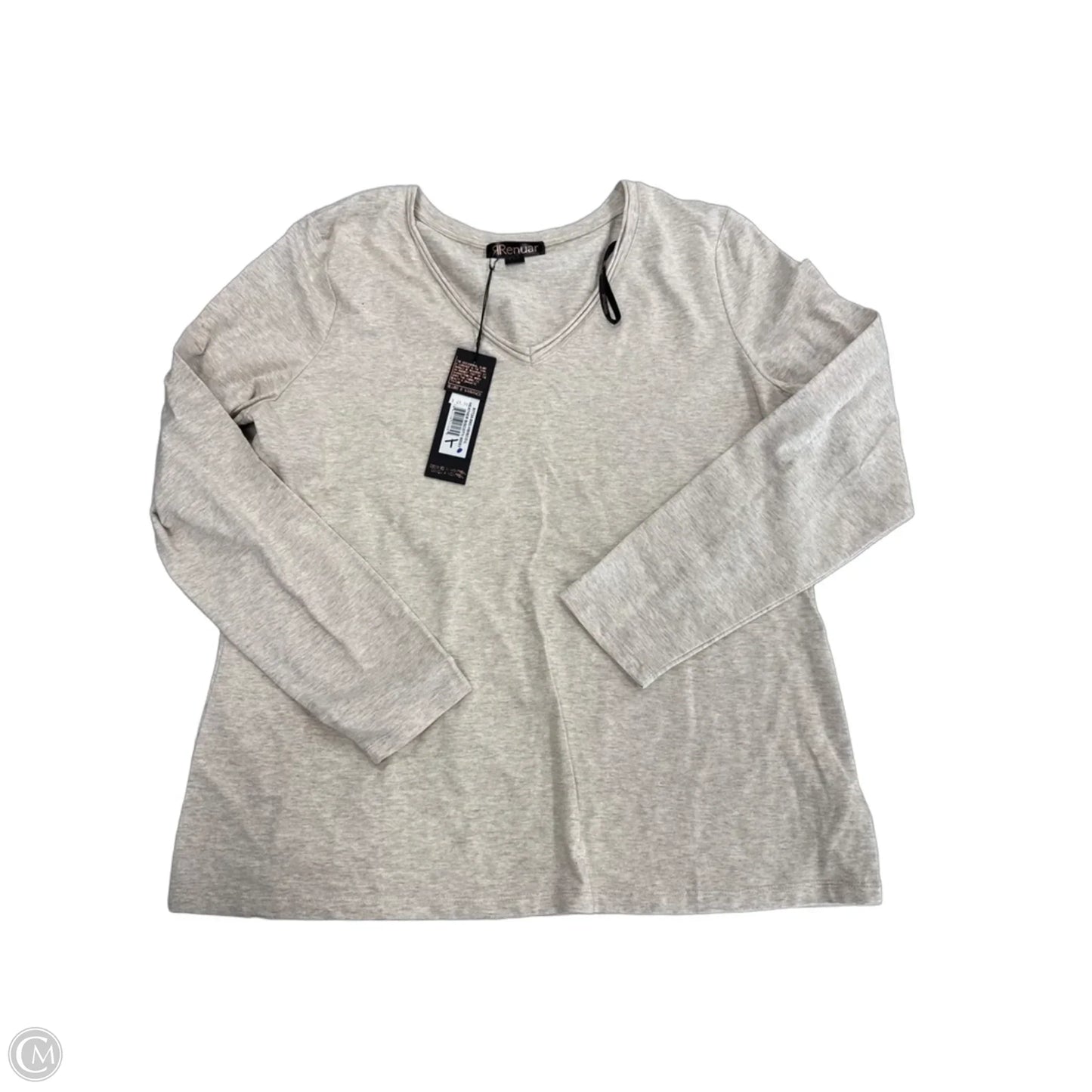 Top Long Sleeve By Cmc In Cream, Size: L