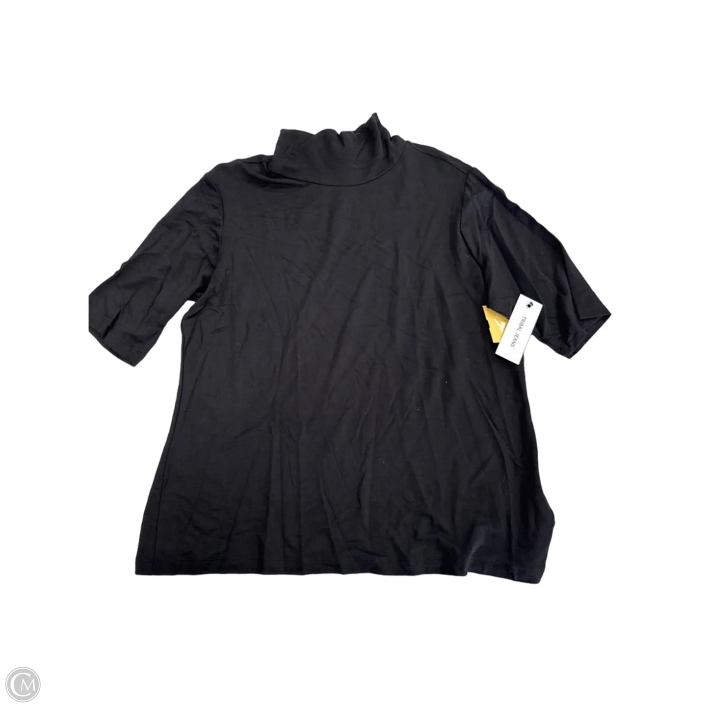 Top Short Sleeve By Tribal In Black, Size: L