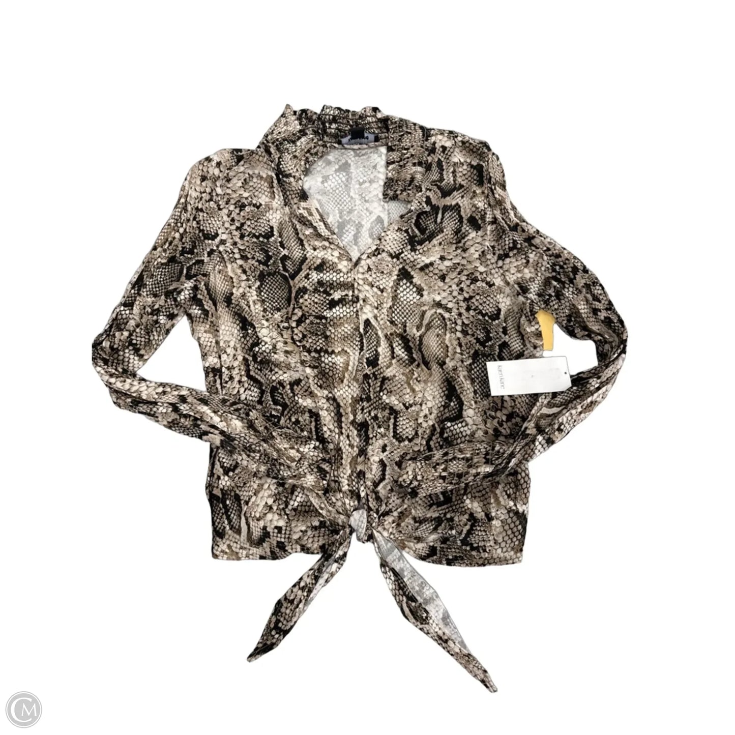Top Long Sleeve By Karen Kane In Snakeskin Print, Size: S
