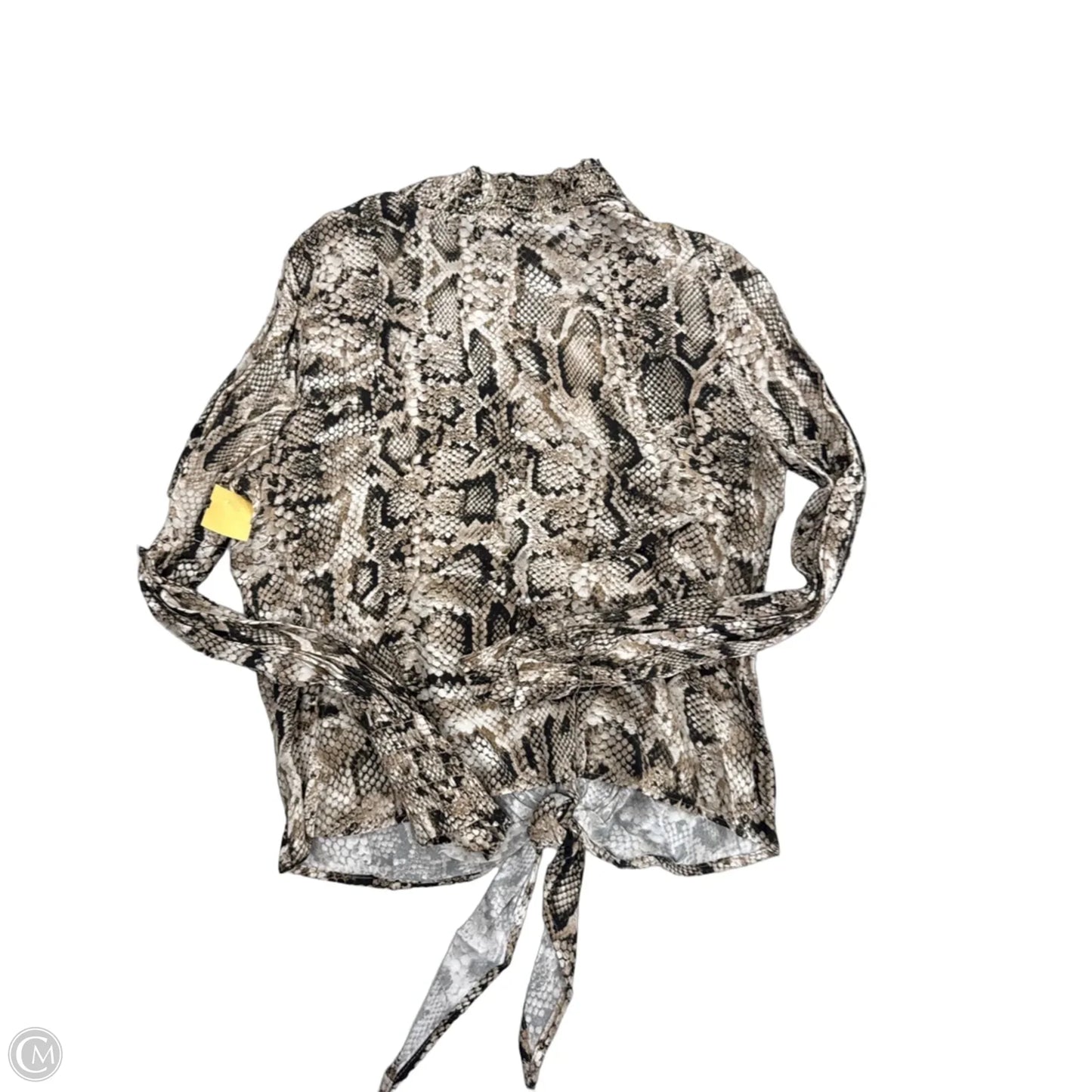 Top Long Sleeve By Karen Kane In Snakeskin Print, Size: S