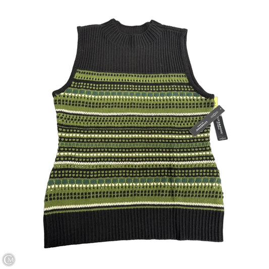 Vest Sweater By Liverpool In Black & Green, Size: L