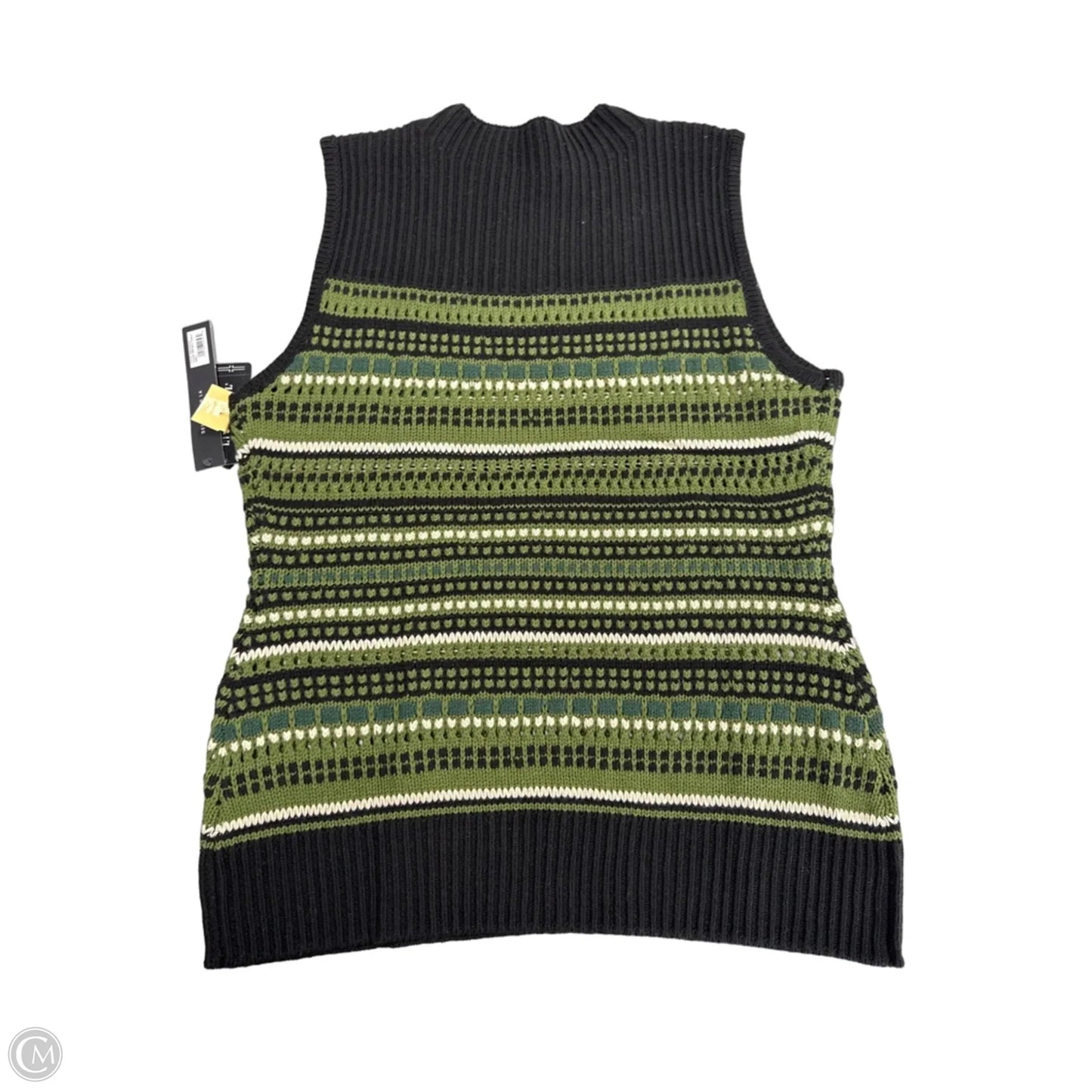 Vest Sweater By Liverpool In Black & Green, Size: L
