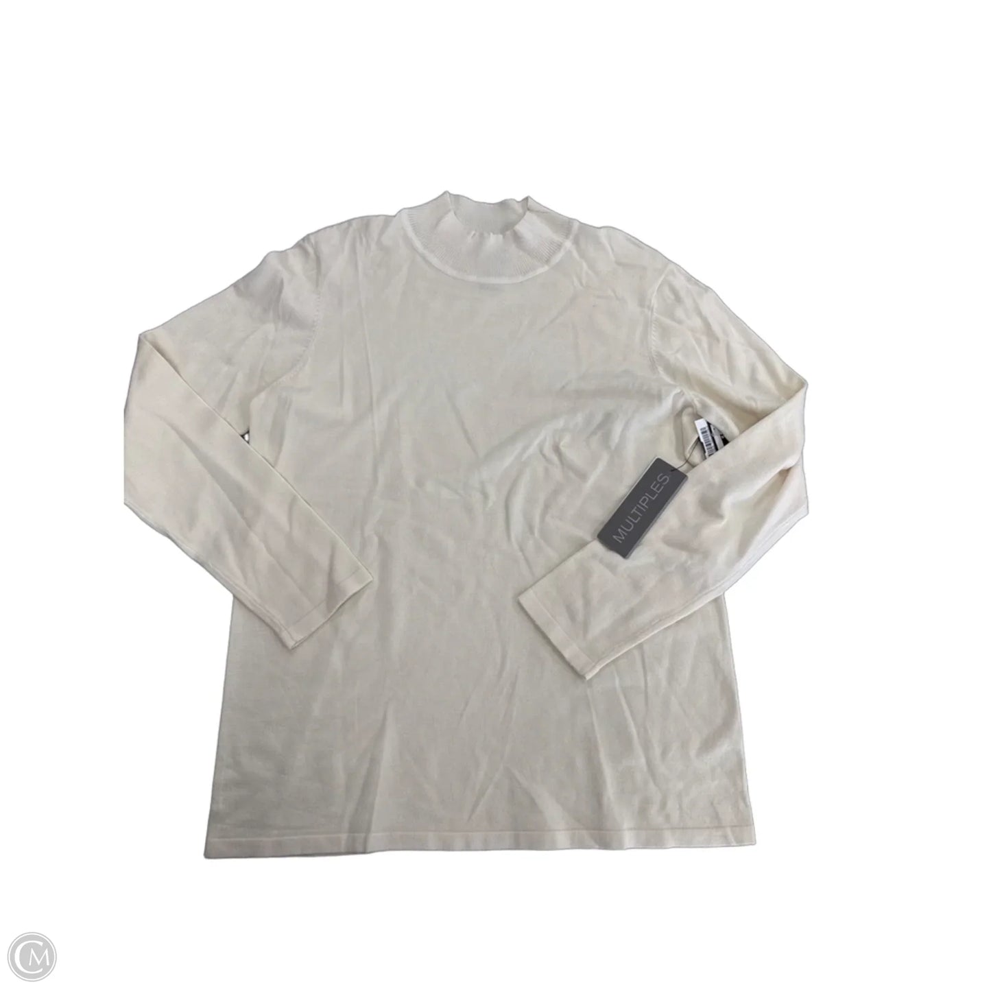 Top Long Sleeve By Multiples In Cream, Size: M