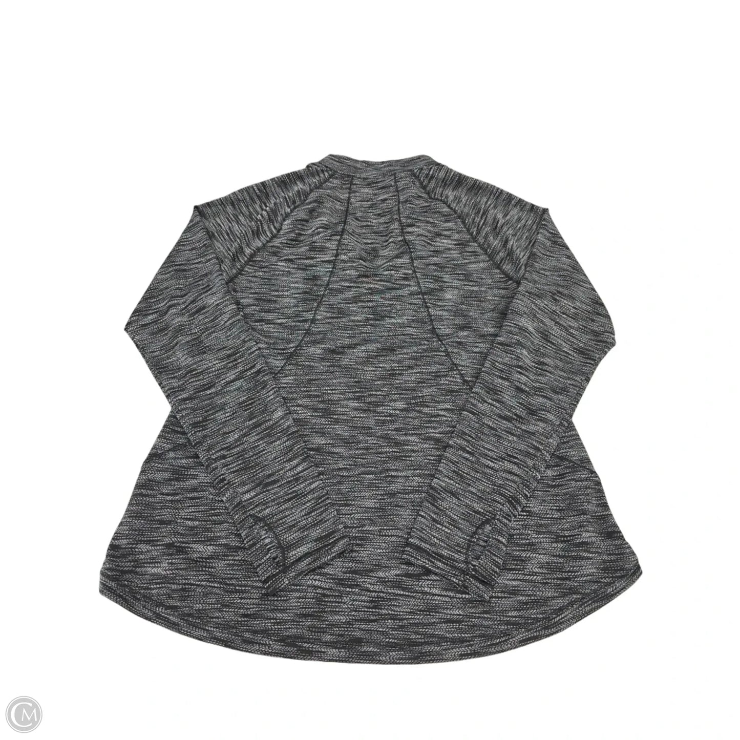 Athletic Top Long Sleeve Collar By Dsg Outerwear In Black & Grey, Size: L