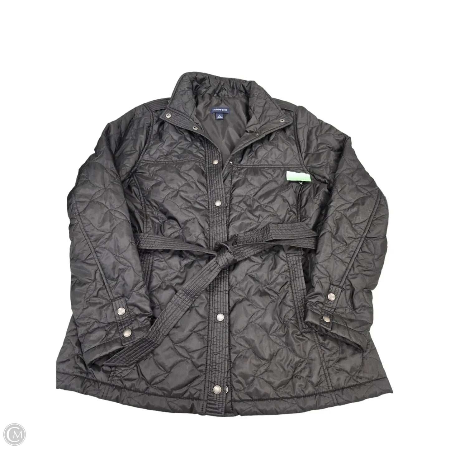 Jacket Puffer & Quilted By Lands End In Black, Size: L