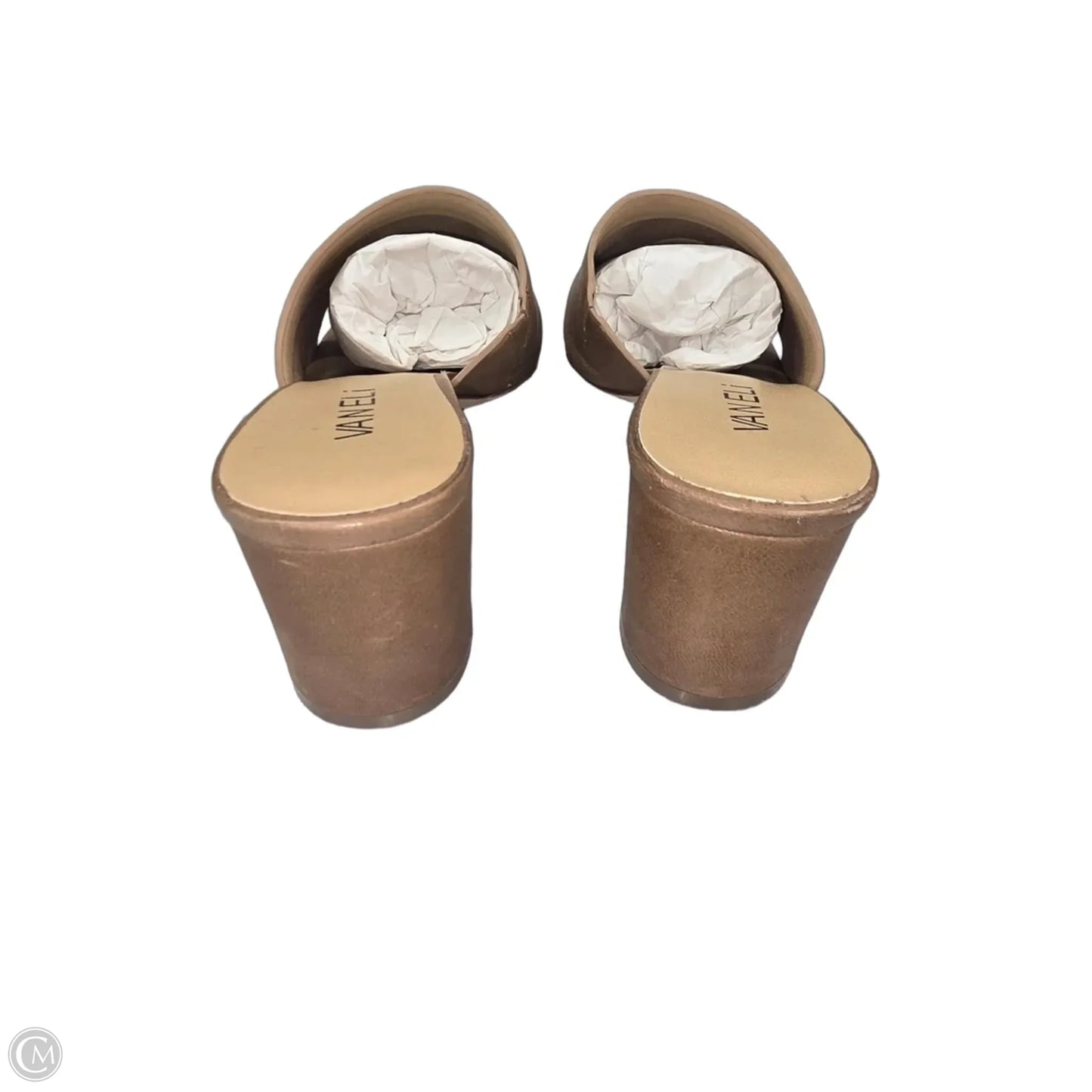 Sandals Heels Block By Vaneli In Tan, Size: 8.5