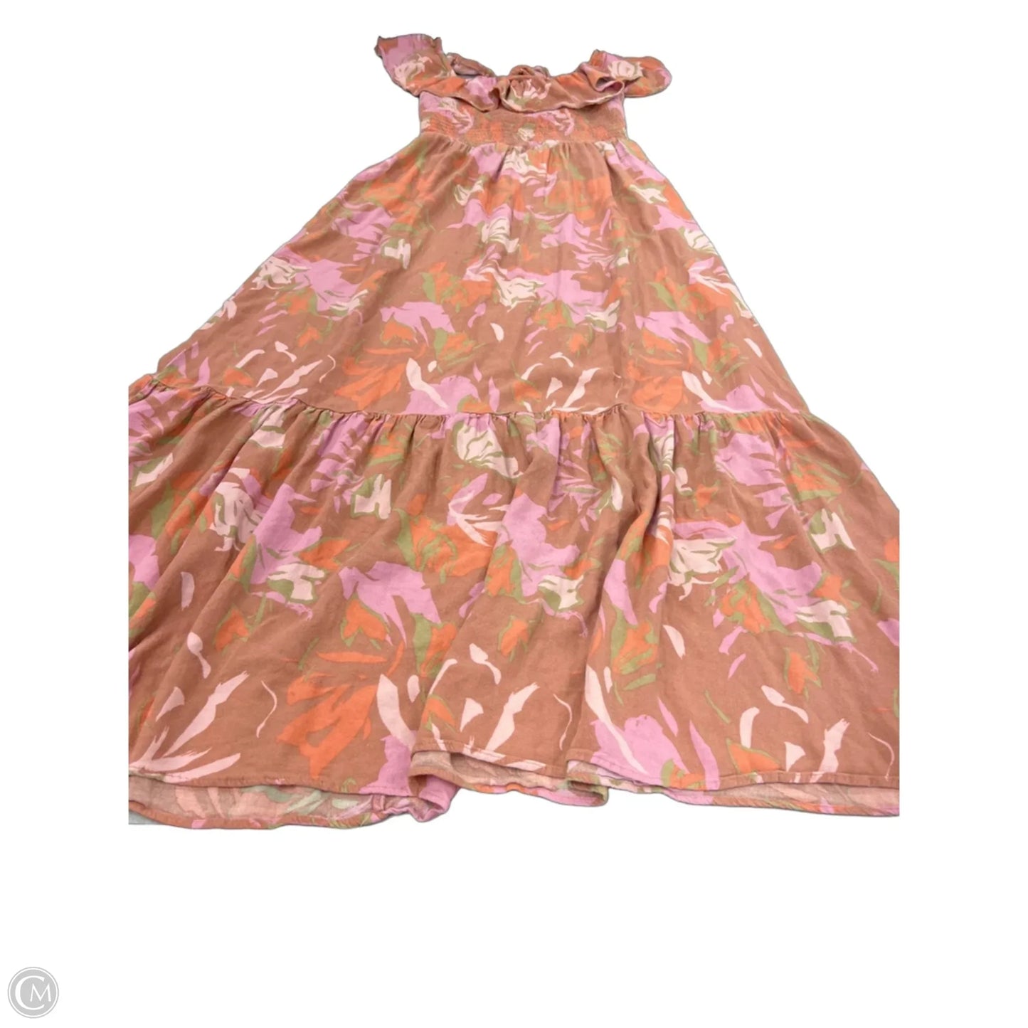 Dress Casual Short By Lush In Orange & Pink, Size: M