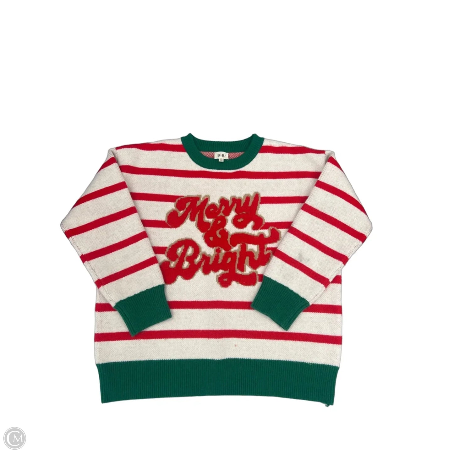 Sweater By Bibi In Green & Red, Size: Xl