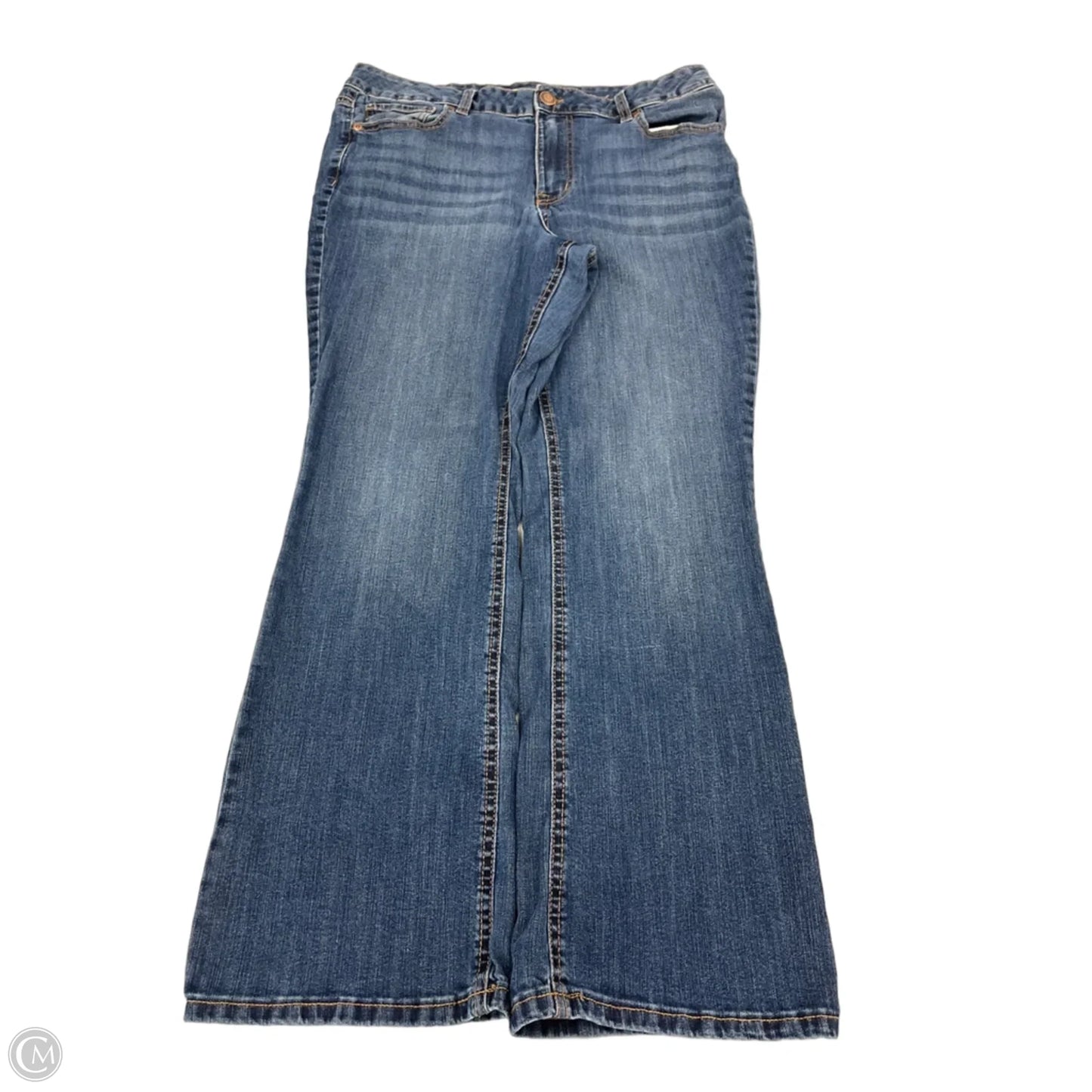 Jeans Flared By Maurices In Blue Denim, Size: 16
