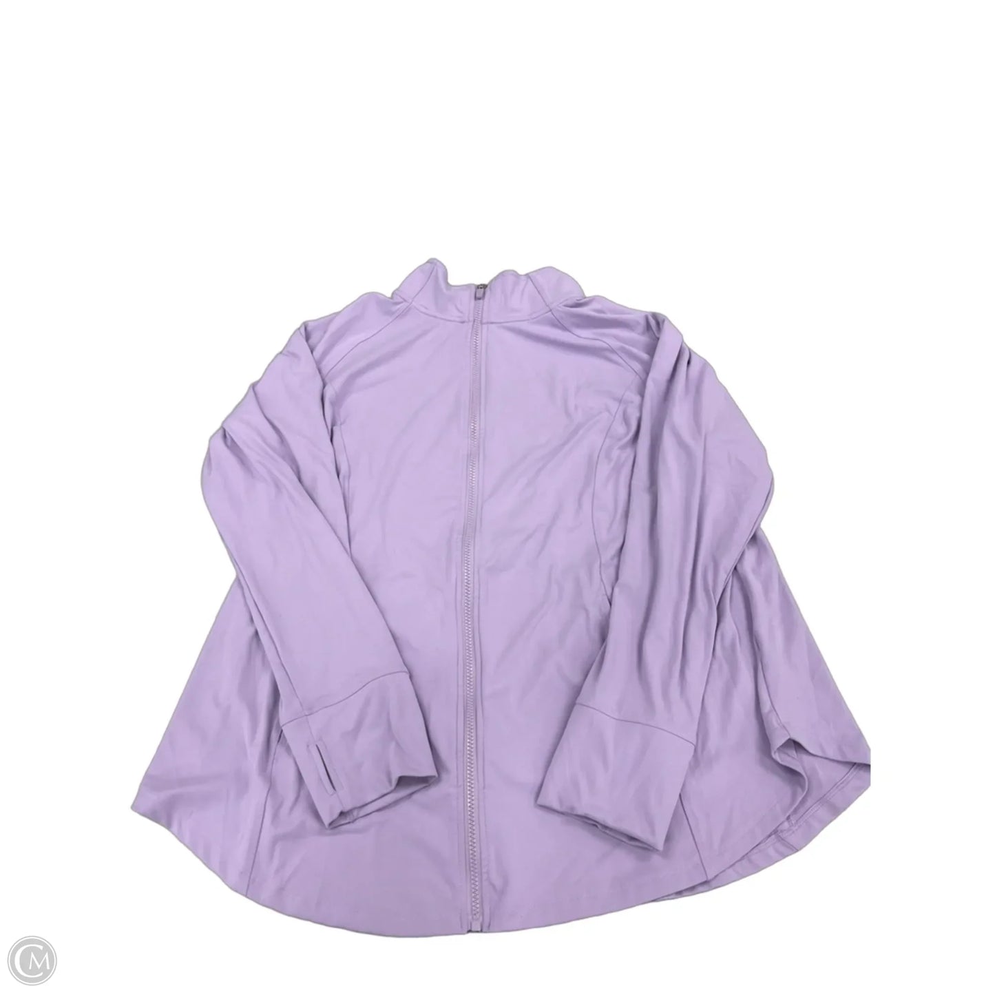 Athletic Top Long Sleeve Collar By Livi Active In Purple, Size: 3x