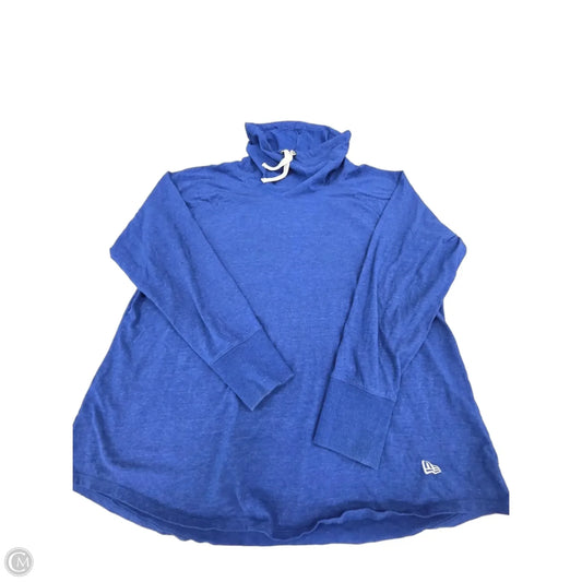 Athletic Top Long Sleeve Collar By Cmc In Blue, Size: 1x