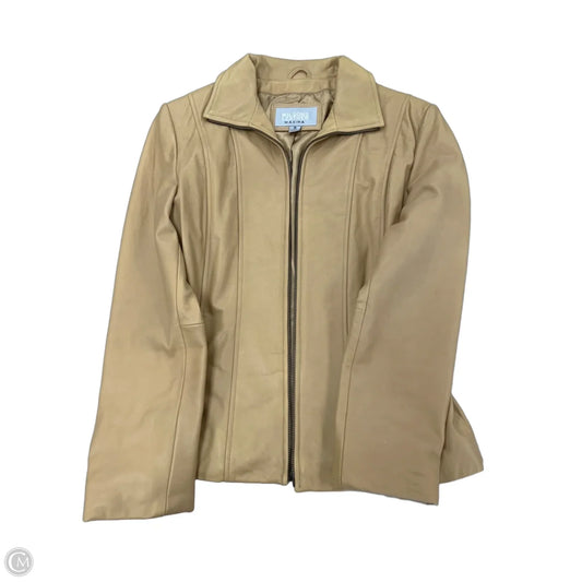 Jacket Leather By Wilsons Leather In Tan, Size: S