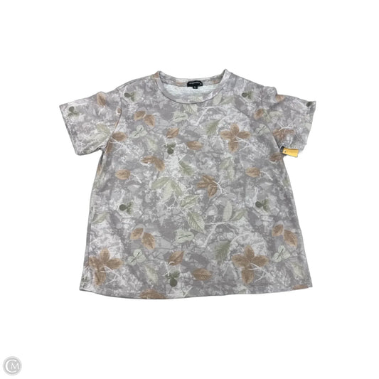 Top Short Sleeve By Originality In Taupe, Size: Xl