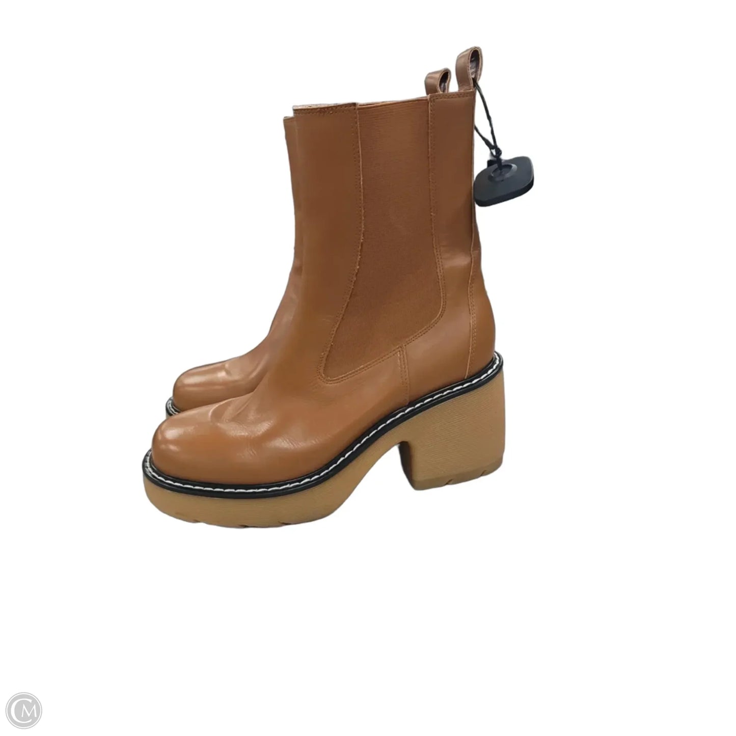 Boots Mid-calf Heels By Marc Fisher In Tan, Size: 10
