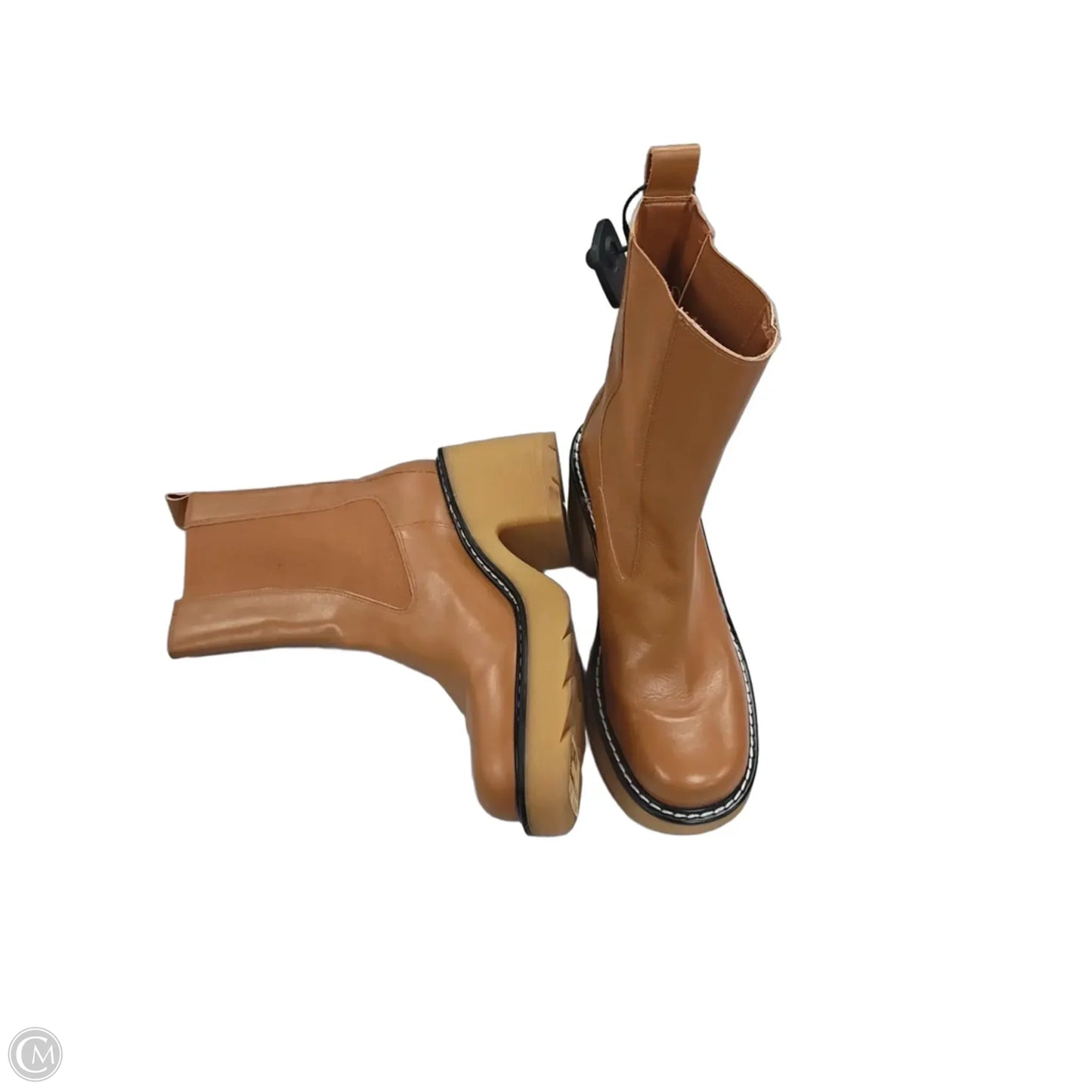Boots Mid-calf Heels By Marc Fisher In Tan, Size: 10