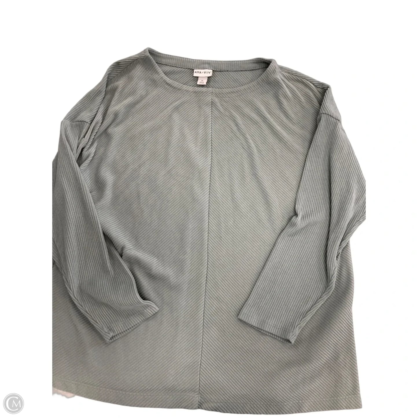 Top Long Sleeve By Ava & Viv In Green, Size: 1x