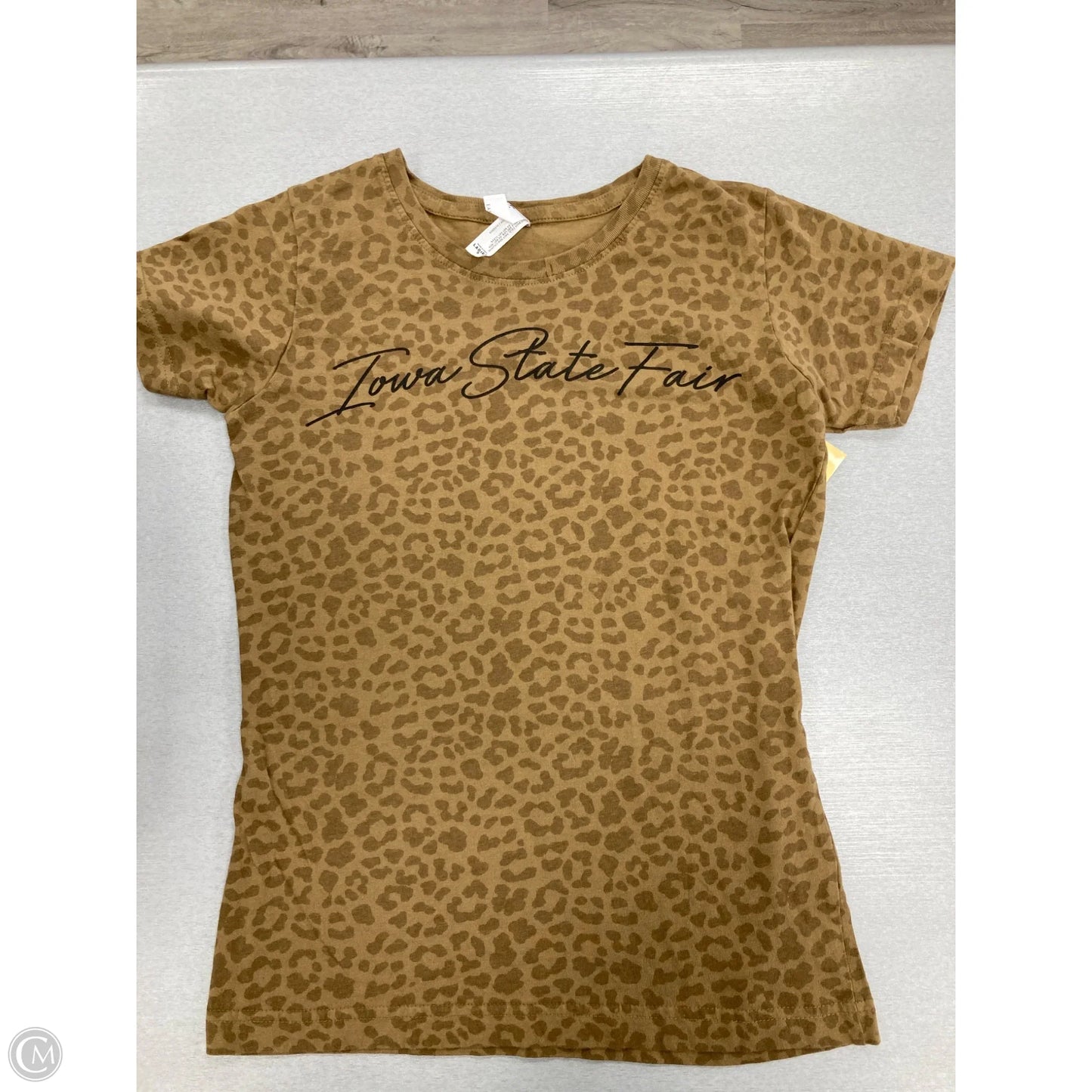 Top Short Sleeve Basic By Cmf In Animal Print, Size: S