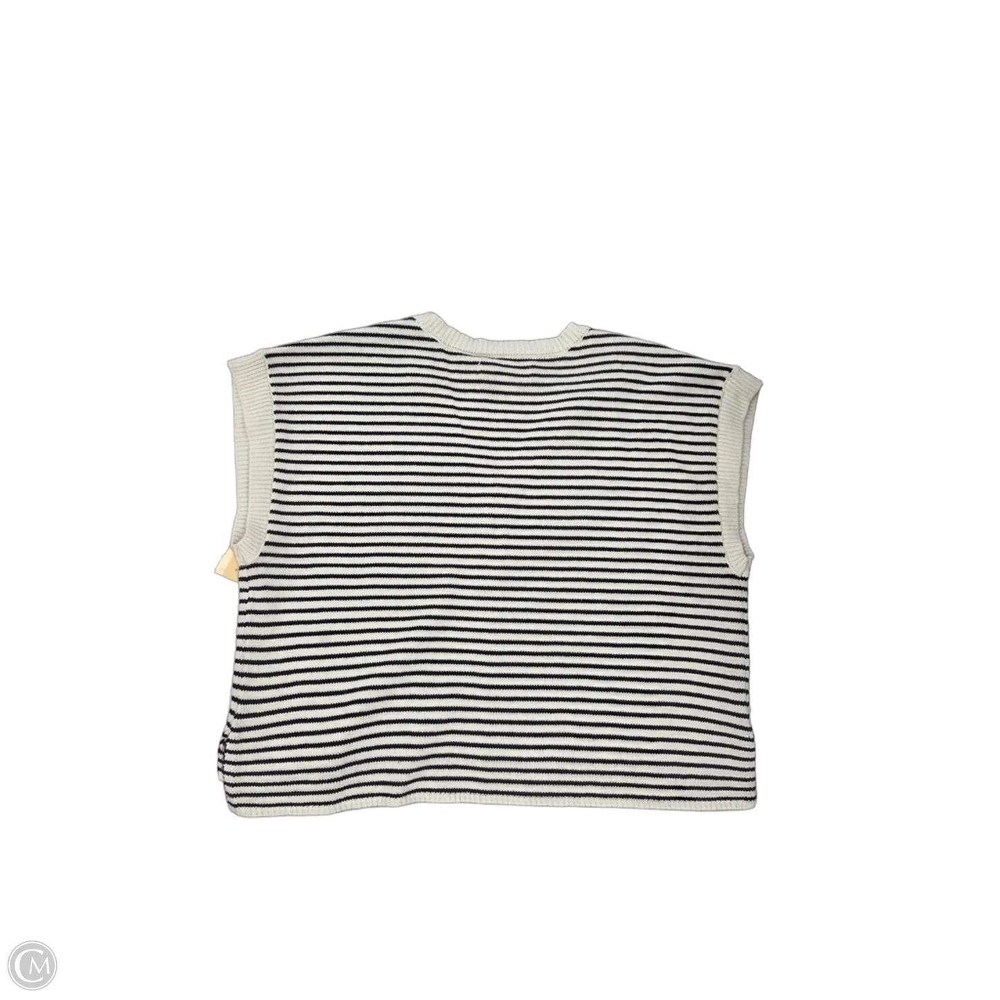 Top Short Sleeve By Saltwater Luxe In Black & Cream, Size: L