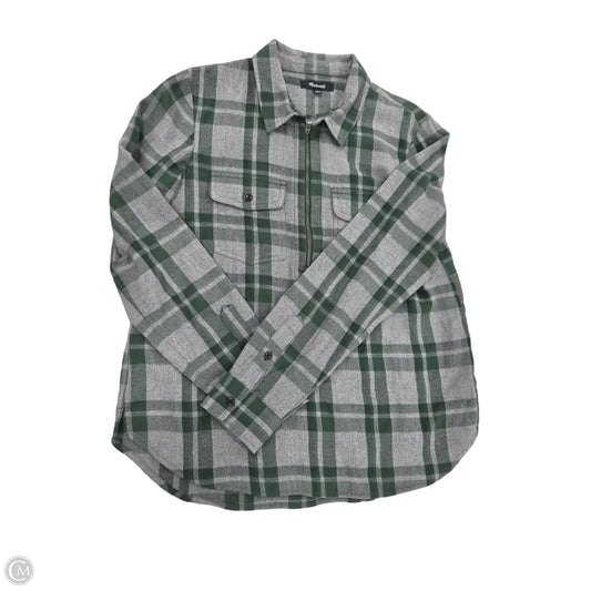 Top Long Sleeve By Madewell In Plaid Pattern, Size: M