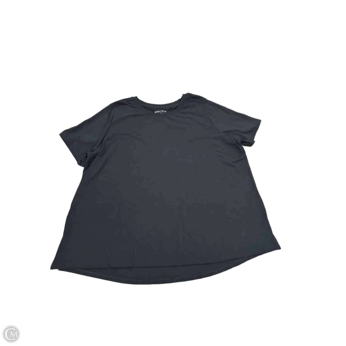 Top Short Sleeve By Ava & Viv In Black, Size: 2x