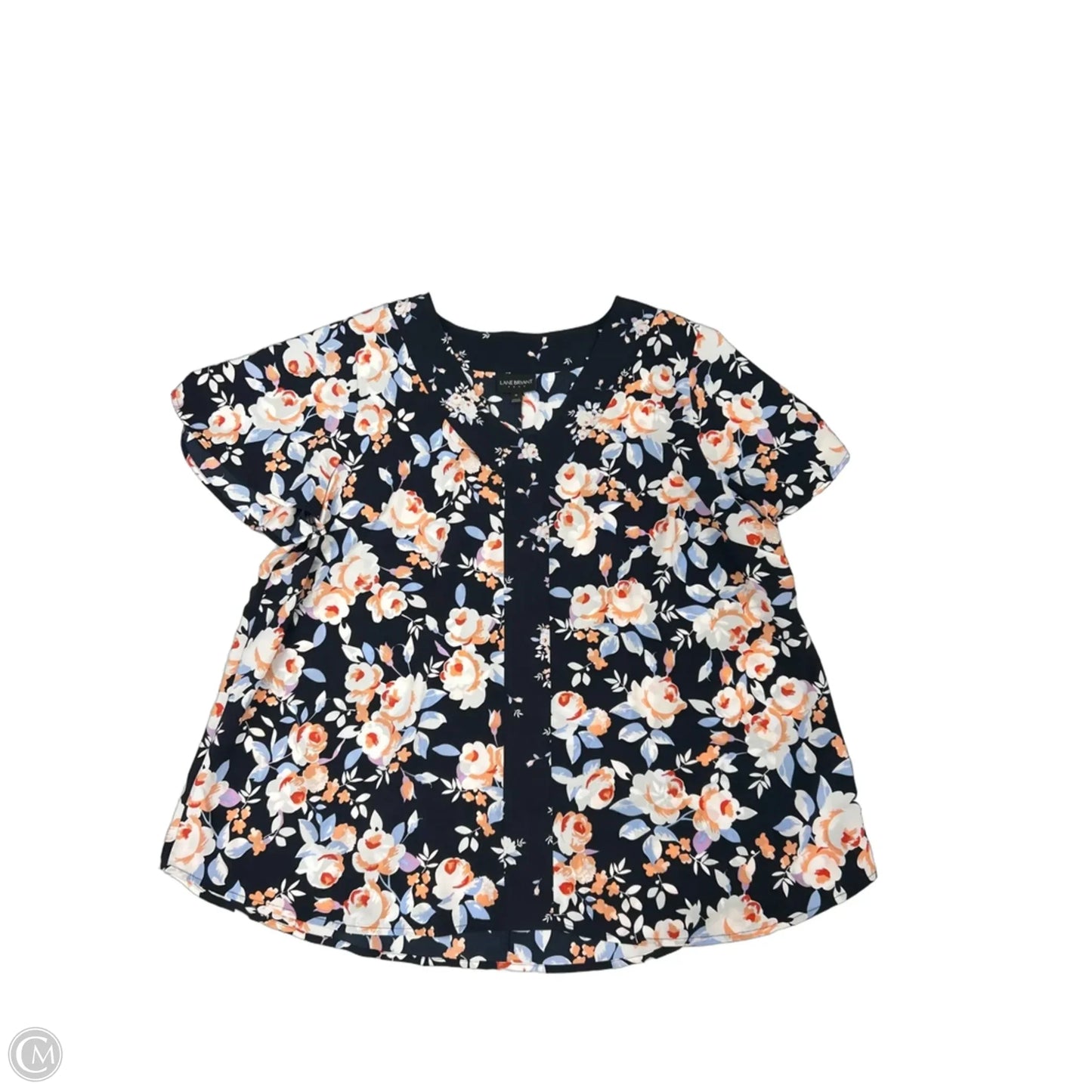 Top Short Sleeve By Lane Bryant In Floral Print, Size: 1x