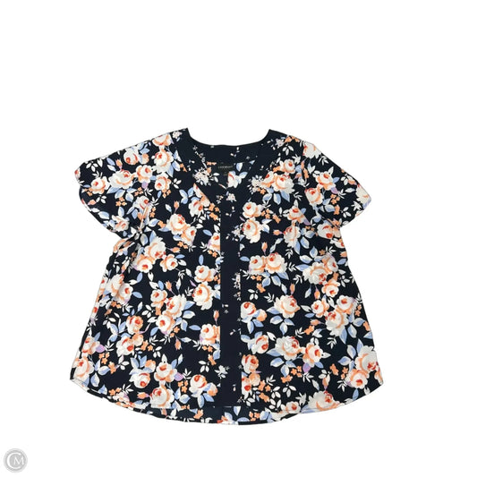 Top Short Sleeve By Lane Bryant In Floral Print, Size: 1x