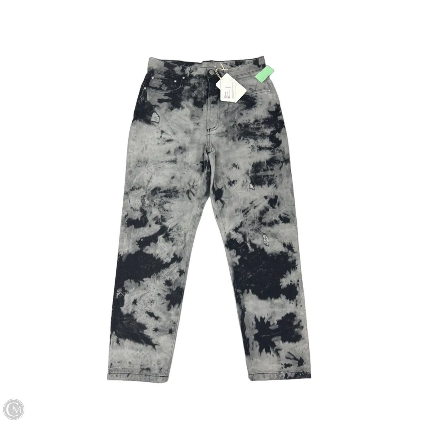 Jeans Straight By Elan In Black & Grey, Size: 8