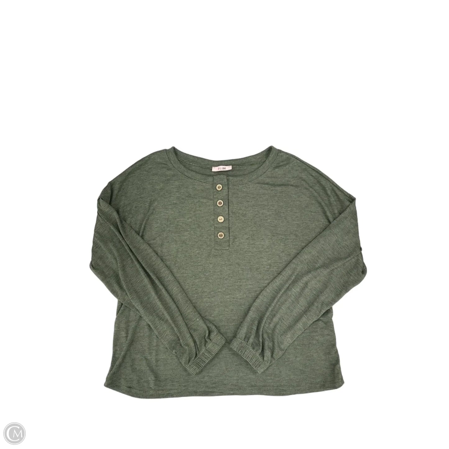 Top Long Sleeve By Cme In Green, Size: M
