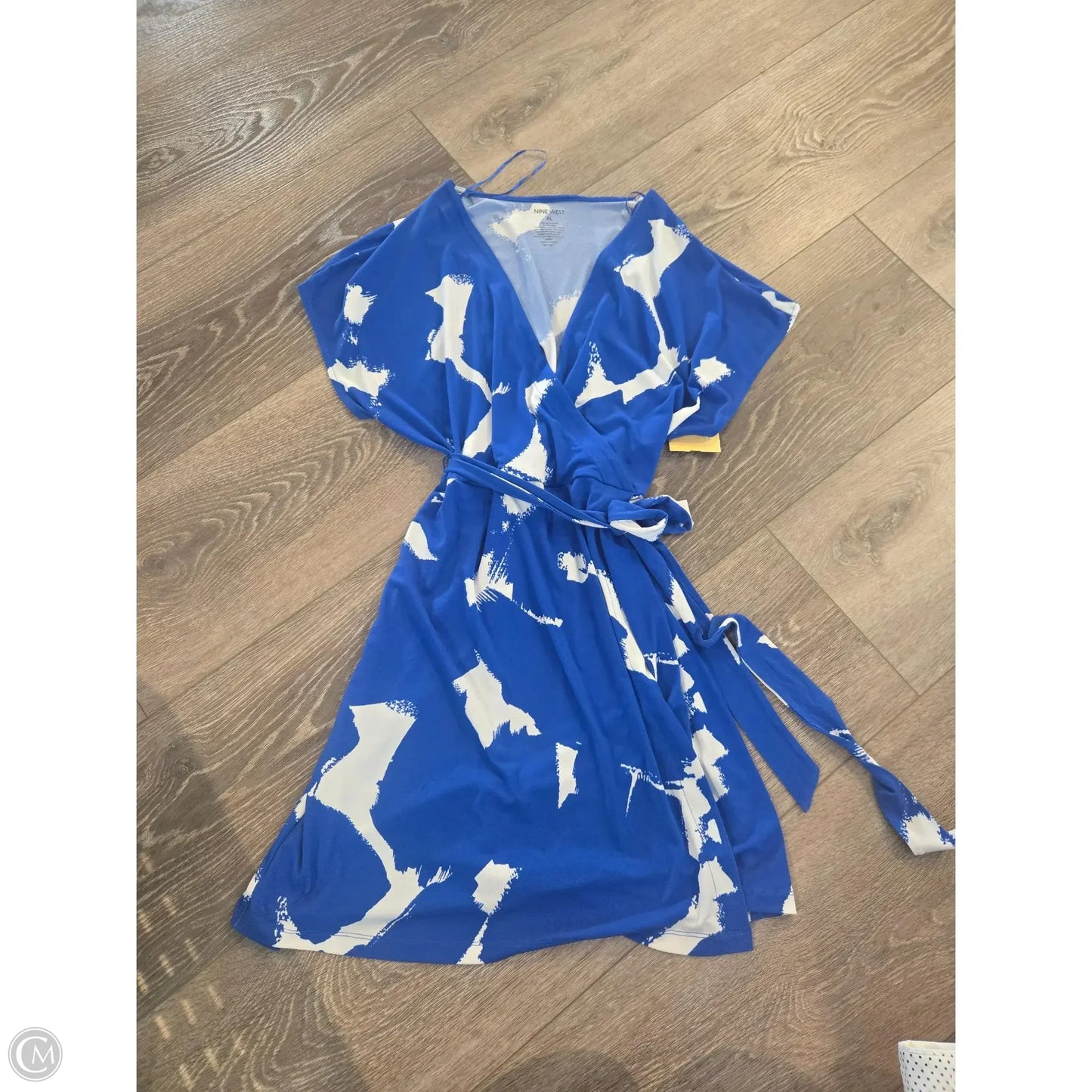 Dress Casual Short By Nine West In Blue & White, Size: Xl