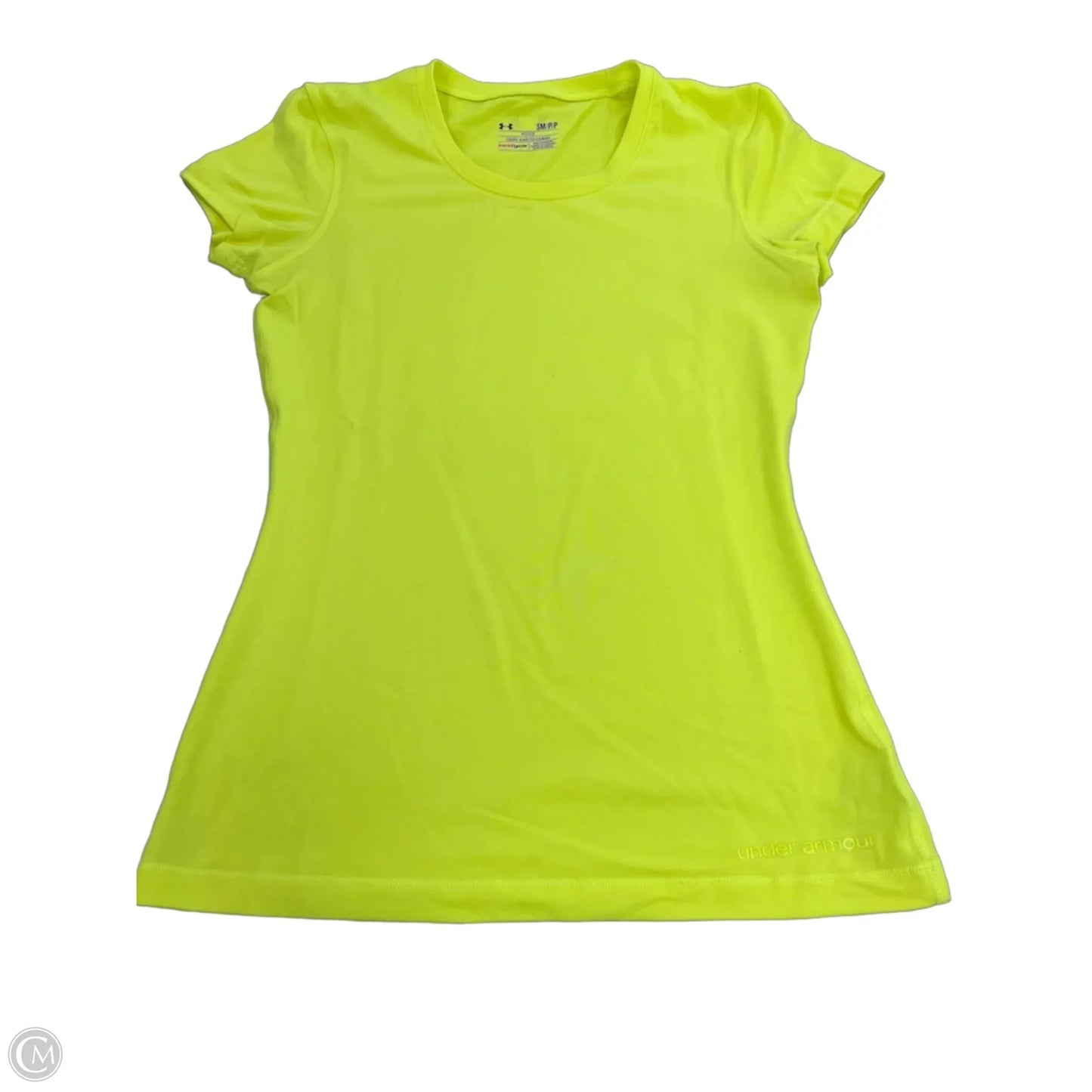 Athletic Top Short Sleeve By Under Armour In Yellow, Size: S