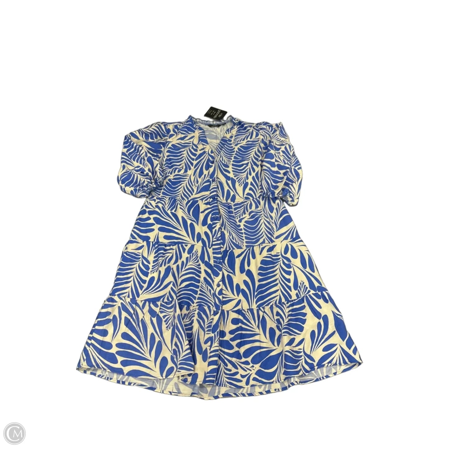 Dress Casual Short By Mlle Gabrielle In Blue & White, Size: S