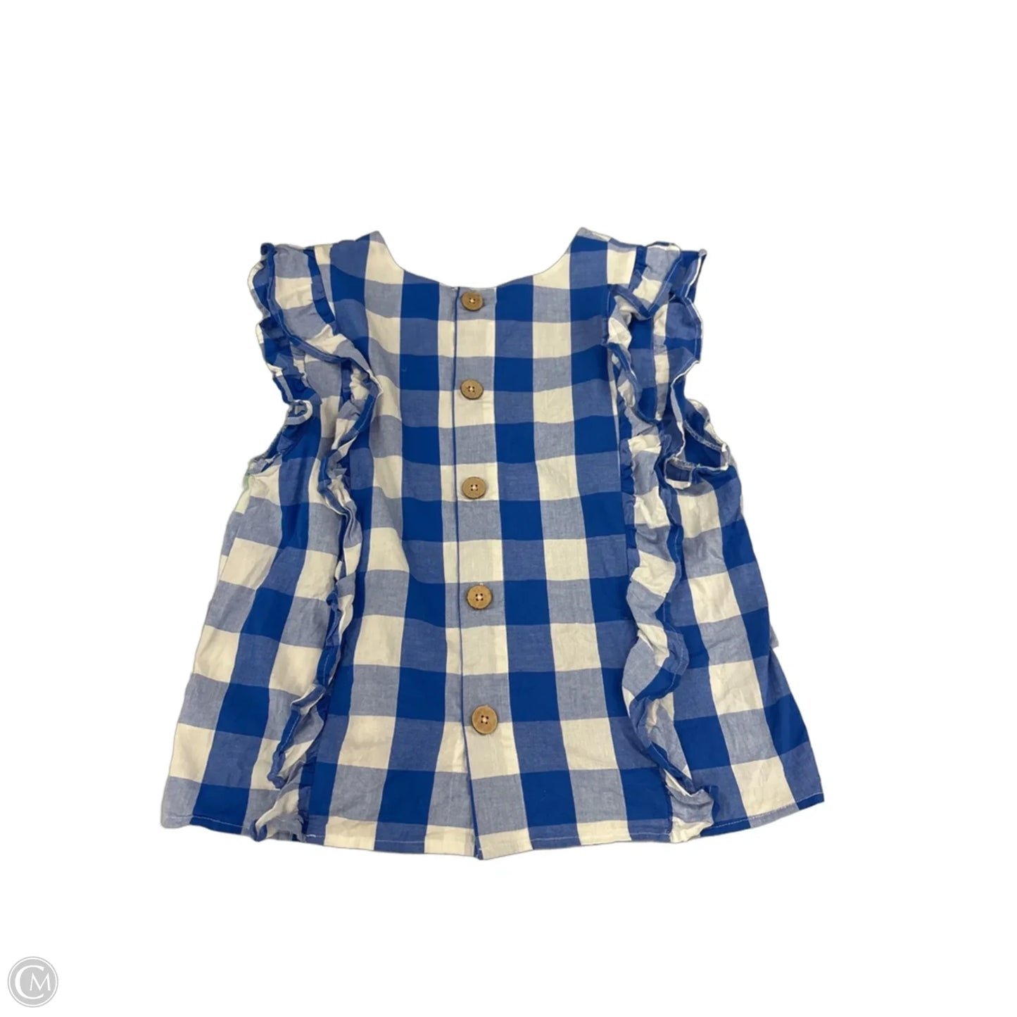 Top Short Sleeve By Cme In Blue & White, Size: M