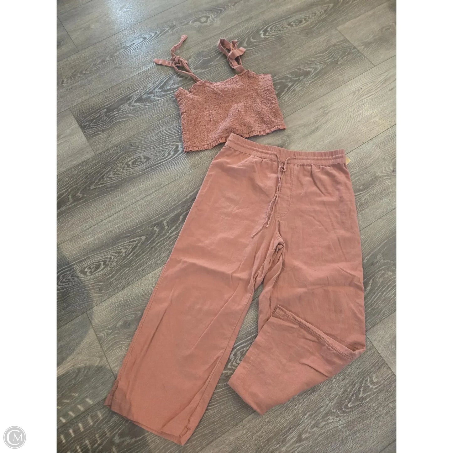 Top 2pc Short Sleeve By Abercrombie And Fitch In Peach, Size: L