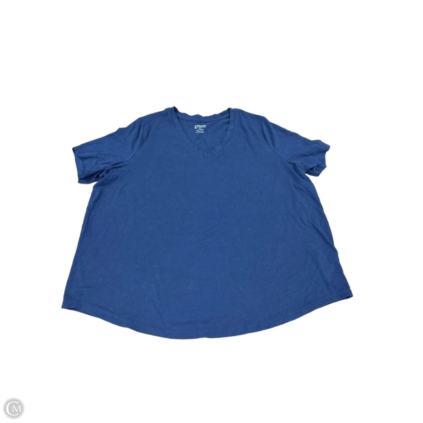 Top Short Sleeve By Terra & Sky In Blue, Size: 1x