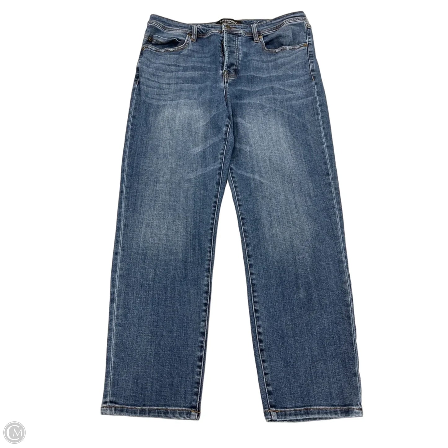 Jeans Boyfriend By Liverpool In Blue Denim, Size: 12