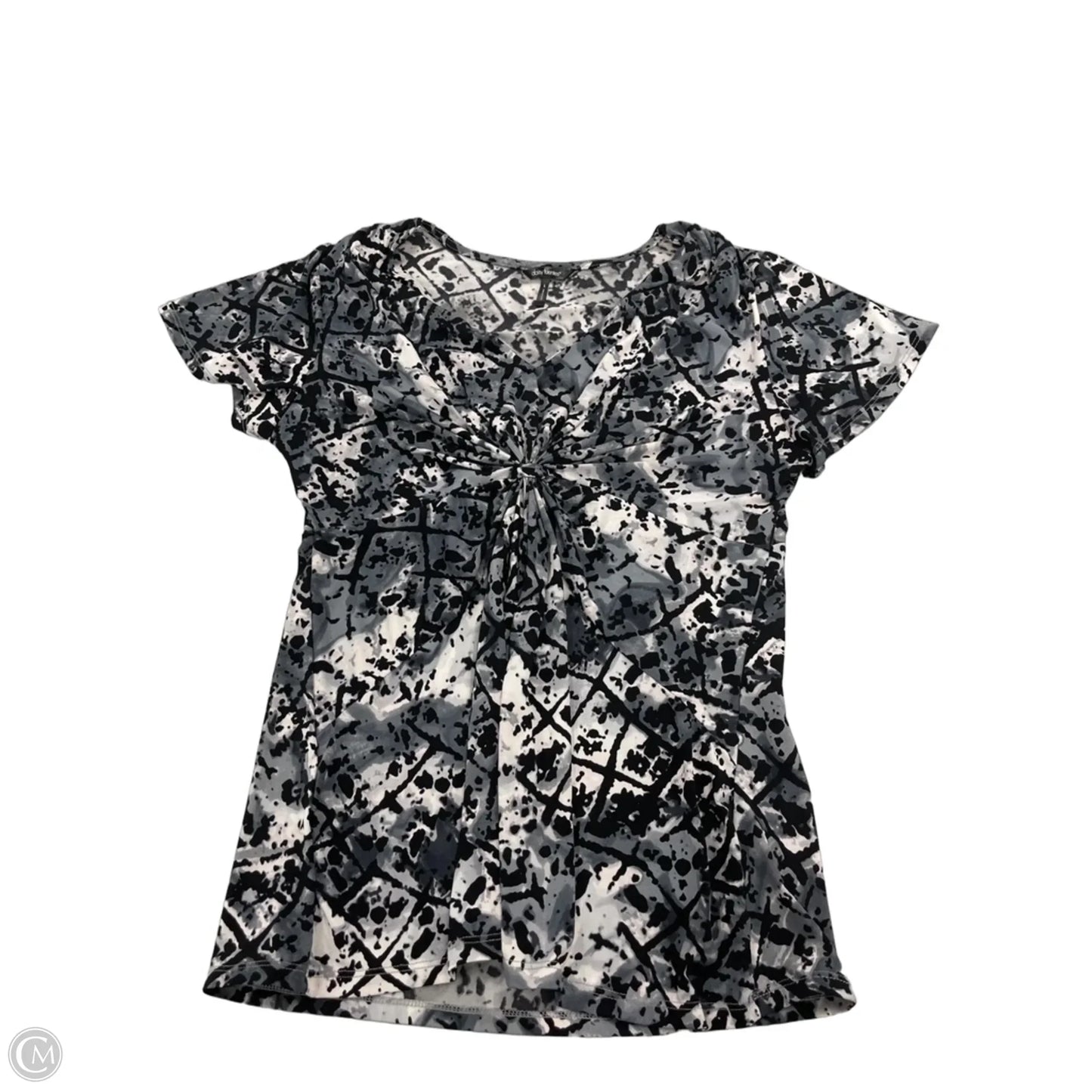 Top Short Sleeve By Daisy Fuentes In Black & Grey, Size: L