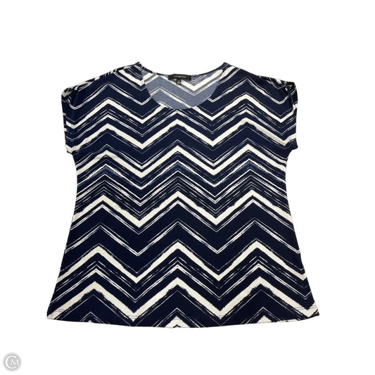Top Short Sleeve By Cme In Blue & White, Size: Xl