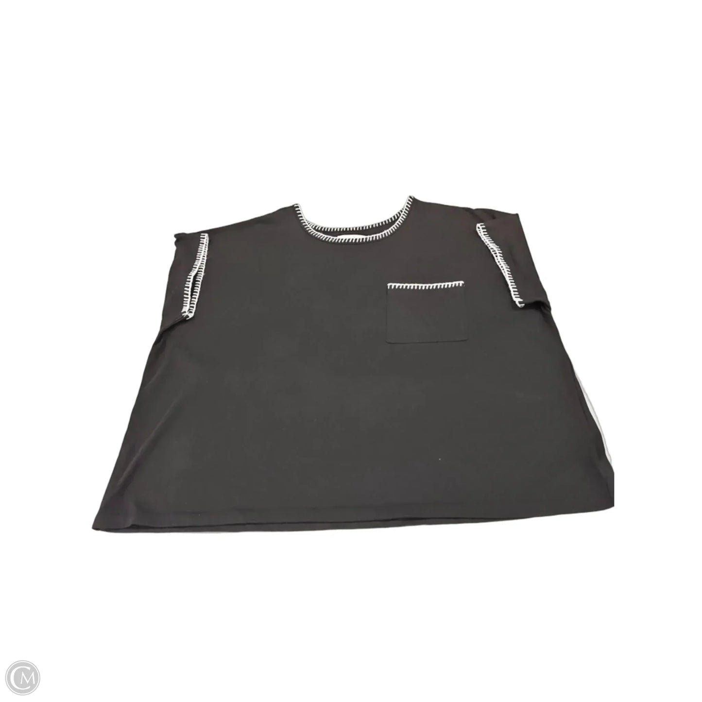 Top Short Sleeve By Cj Banks In Black, Size: 3x