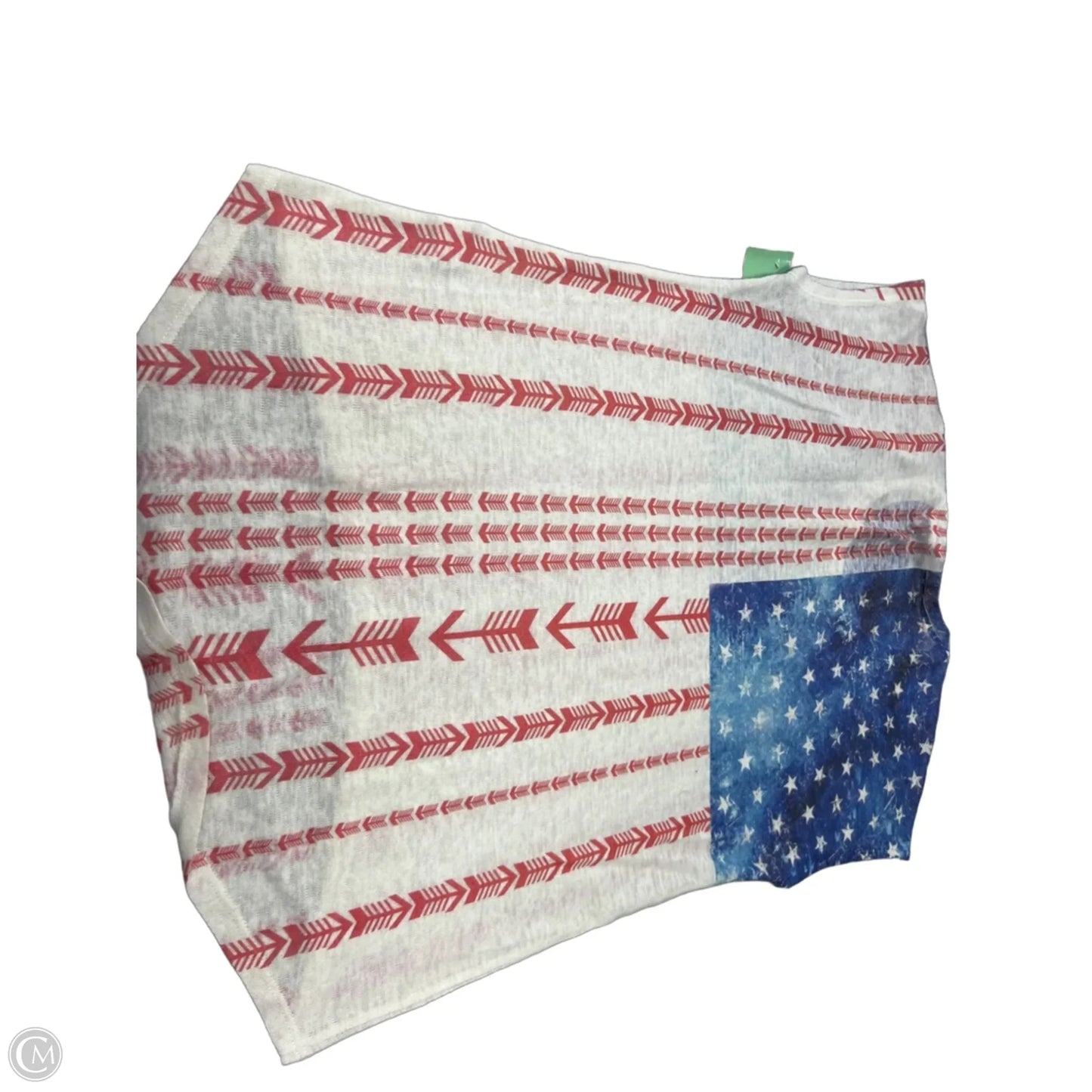 Top Short Sleeve By Moa Moa In Blue Red & White, Size: L