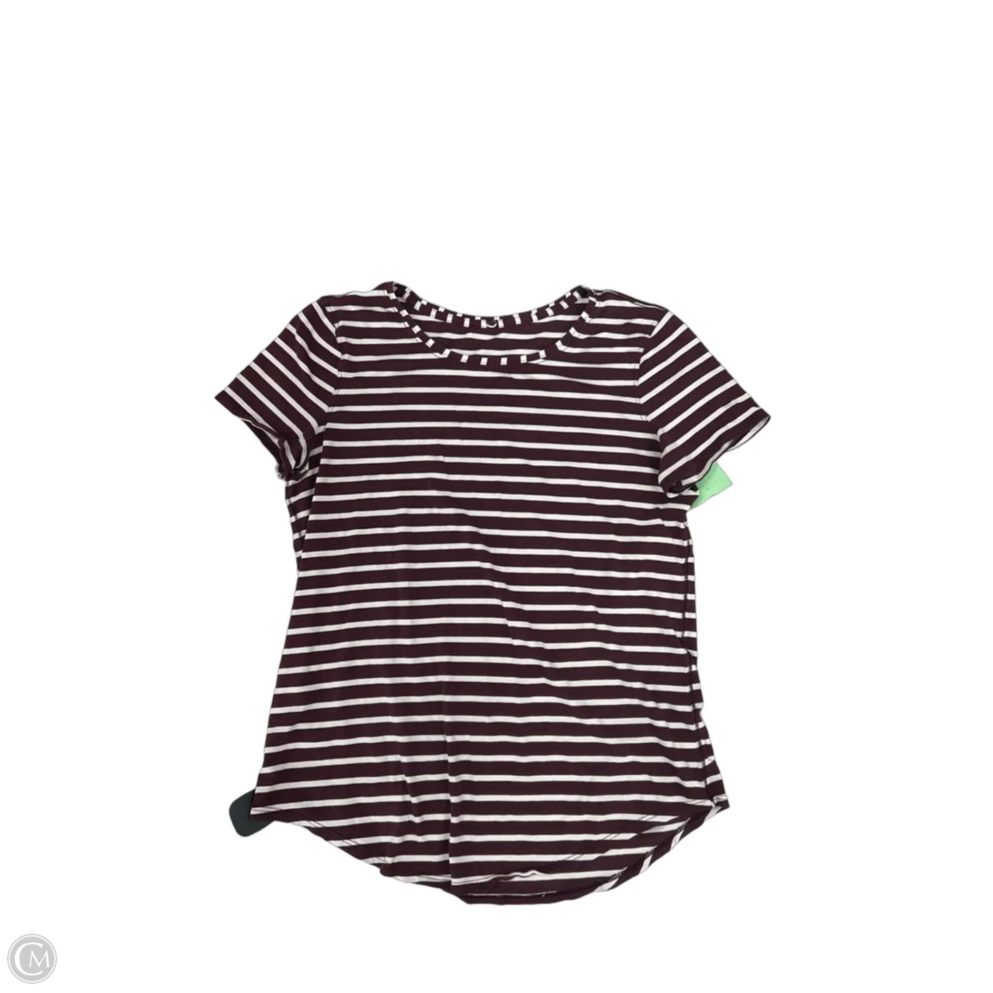 Top Short Sleeve By Lululemon In Striped Pattern, Size: 8